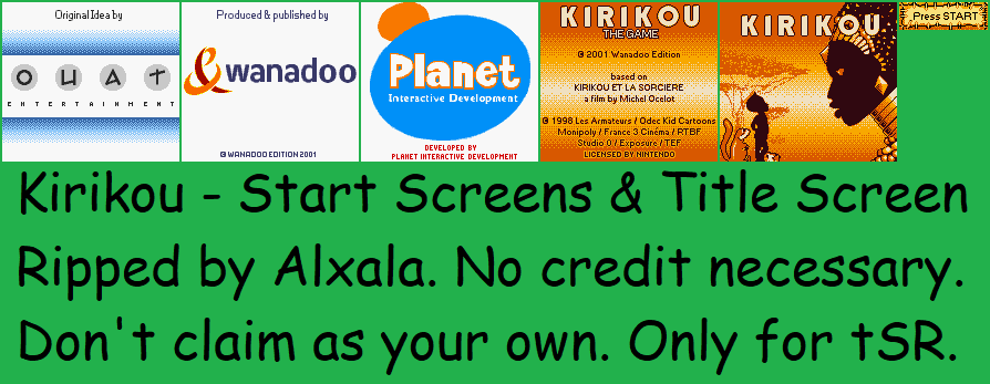 Kirikou - Start Screens & Title Screen