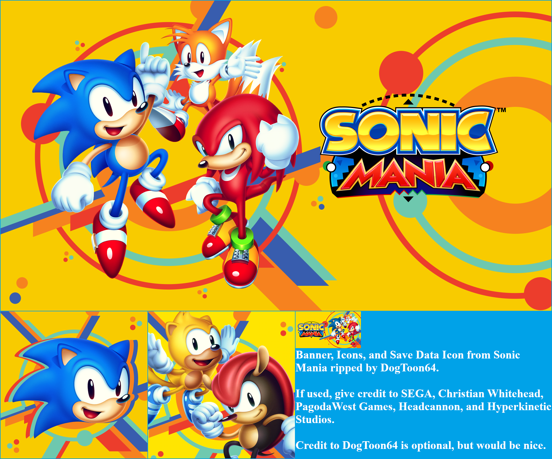 Sonic Mania - Banner, Icons, & Save Data Icon