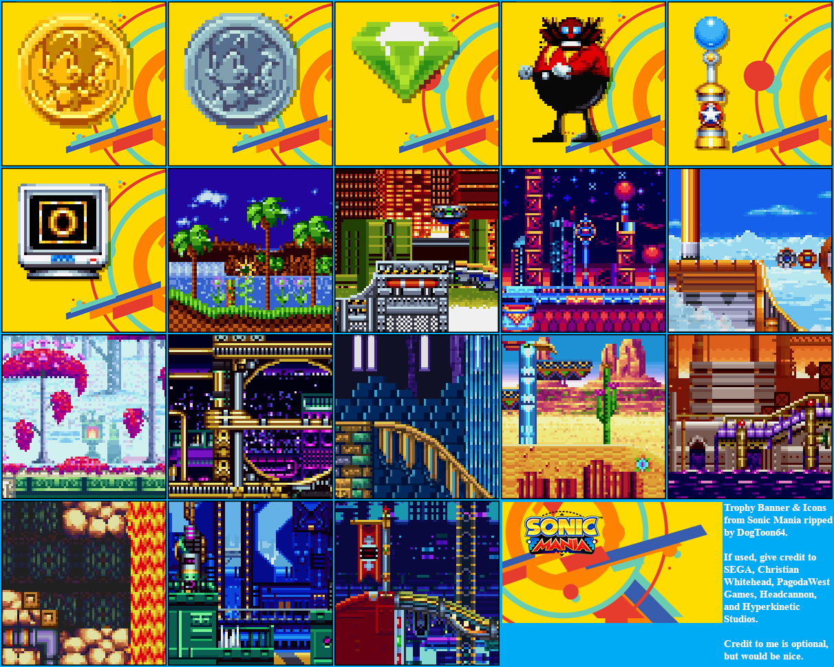 Sonic Mania - Trophy Banner & Icons