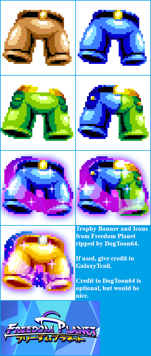 Freedom Planet - Trophy Banner & Icons