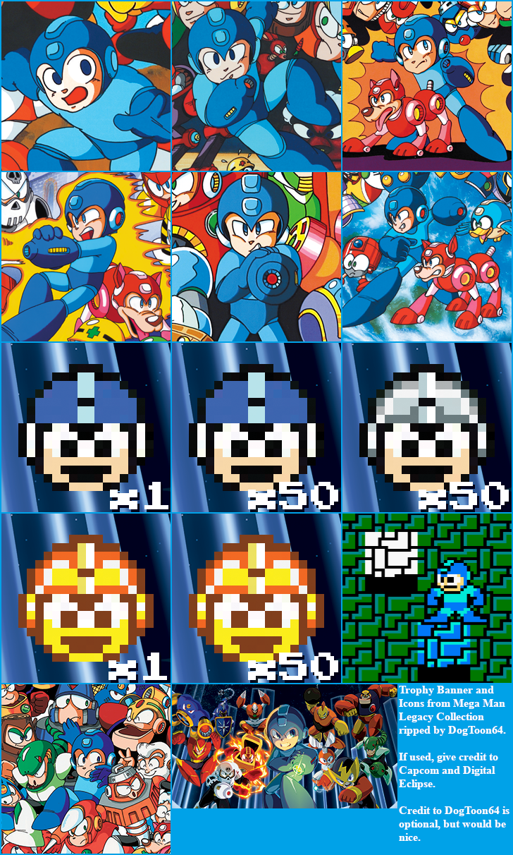 Mega Man Legacy Collection - Trophy Banner & Icons