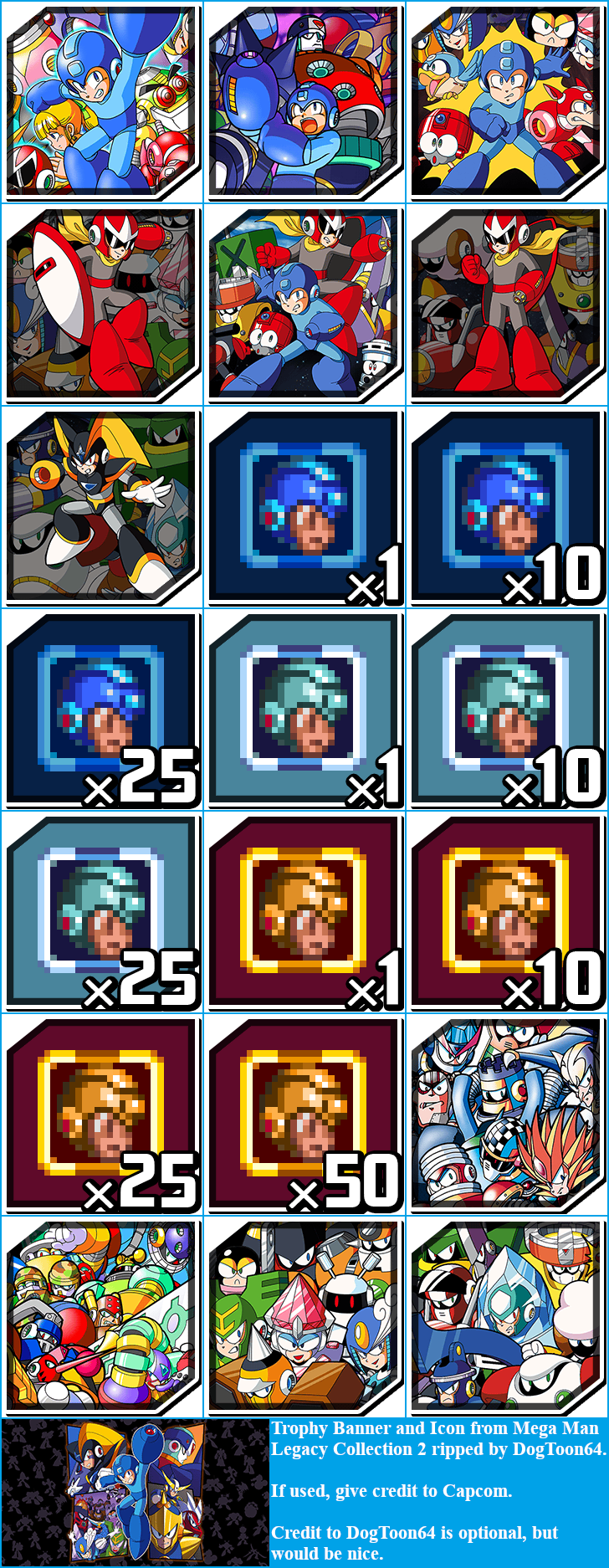 Mega Man Legacy Collection 2 - Trophy Banner & Icons