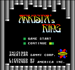 Arkista's Ring - Title Screen