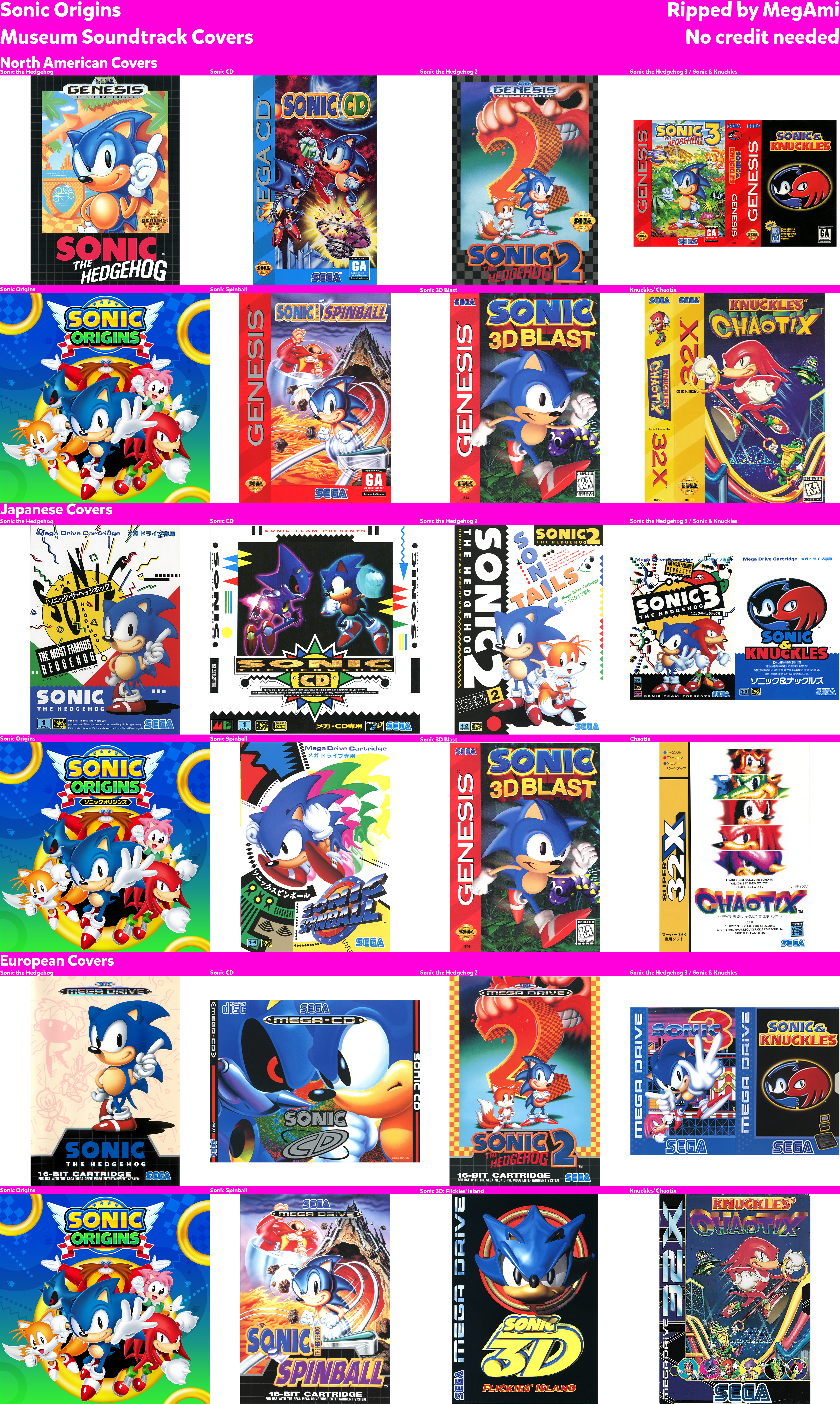 Sonic Origins - Museum Soundtrack Covers