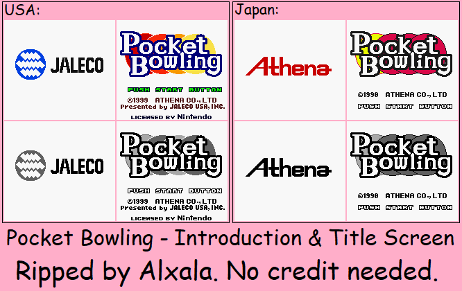 Pocket Bowling - Introduction & Title Screen