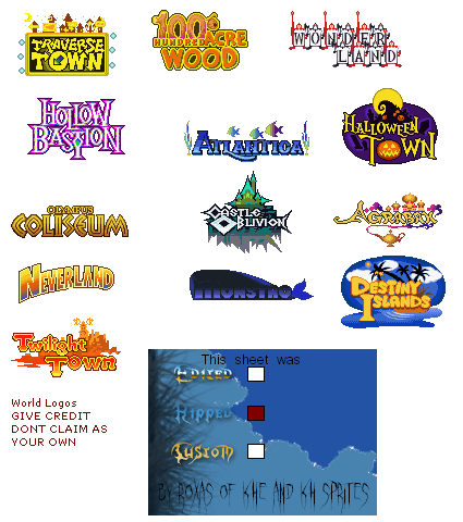 Kingdom Hearts: Chain of Memories - World Logos