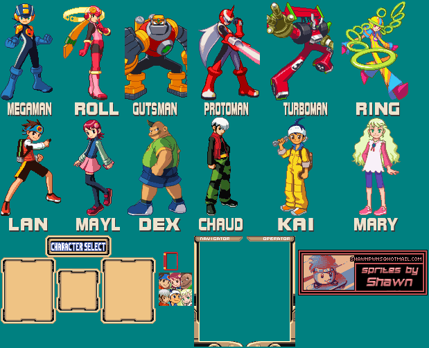 Mega Man Battle Chip Challenge - Character Select