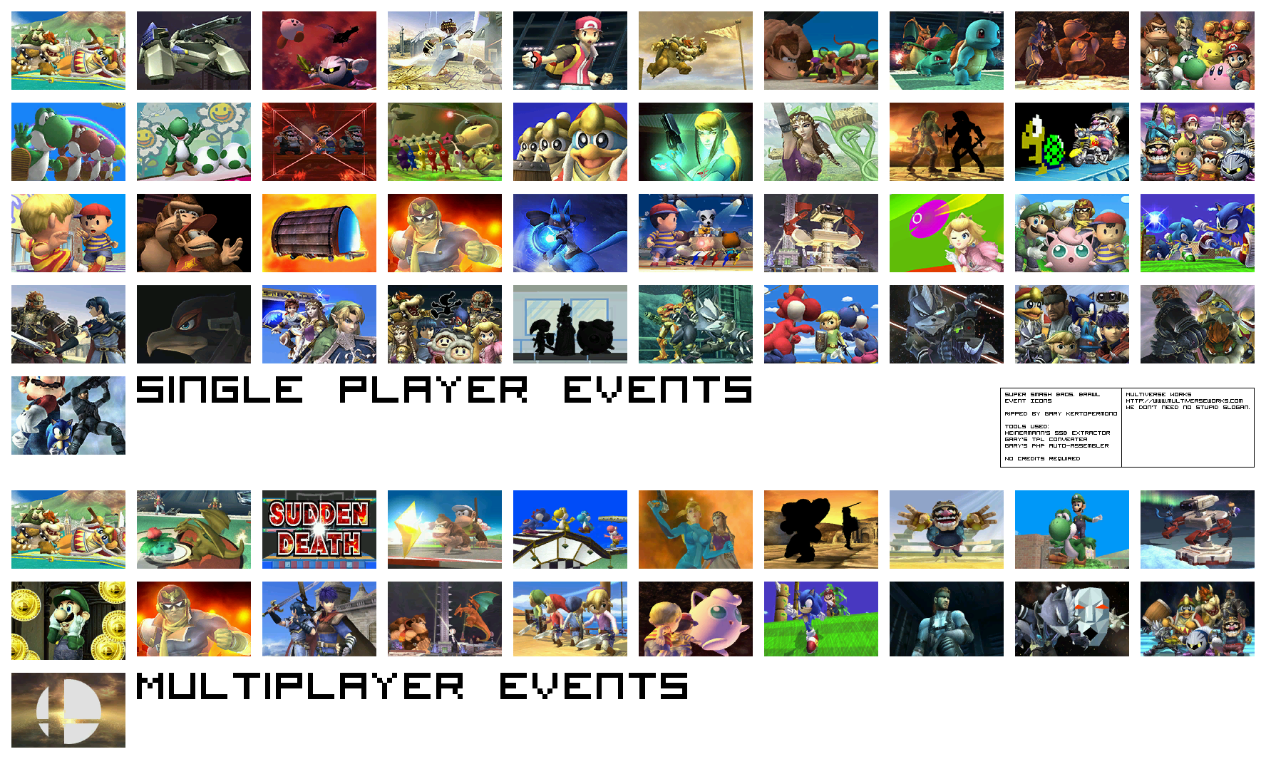 Super Smash Bros. Brawl - Event Icons