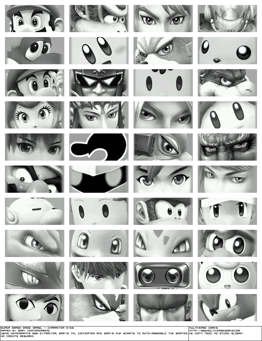 Super Smash Bros. Brawl - Character Eyes