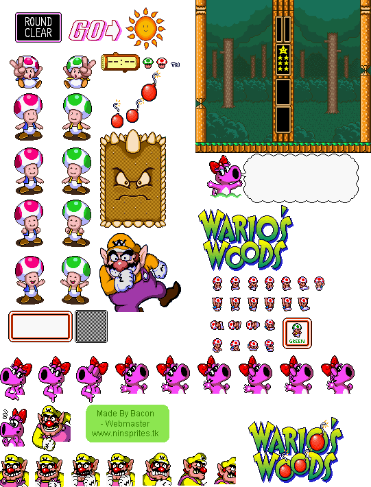 Wario's Woods - General Sprites