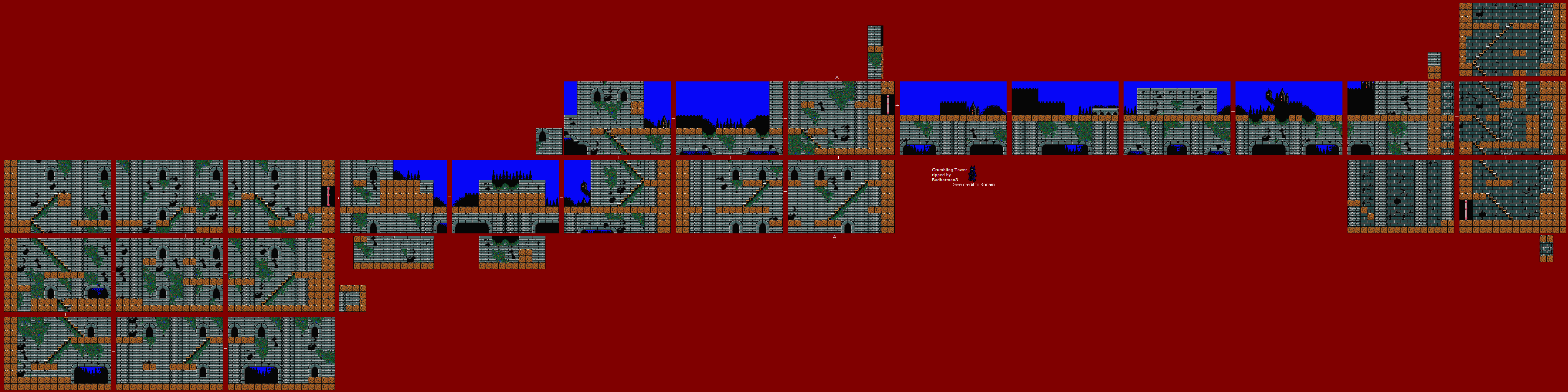 Vampire Killer (MSX2) - Stage 3: Crumbling Tower