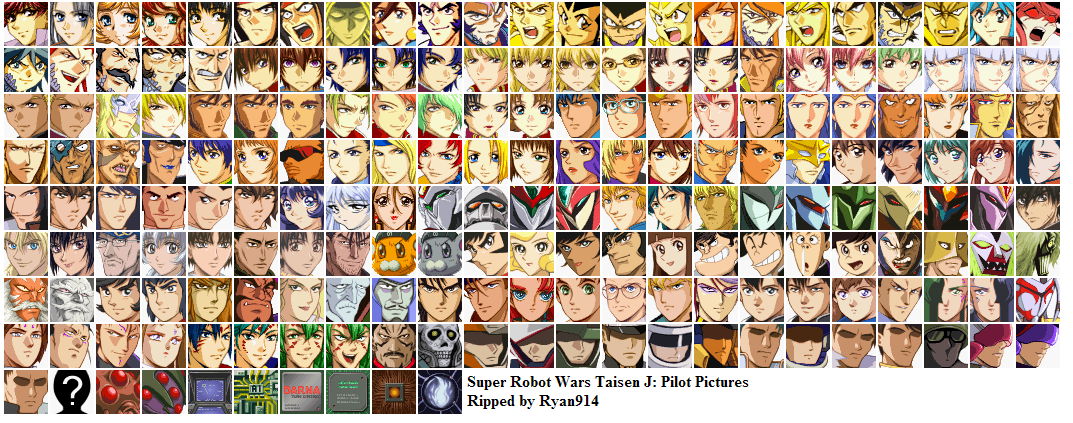 Super Robot Wars J - Pilot Pictures