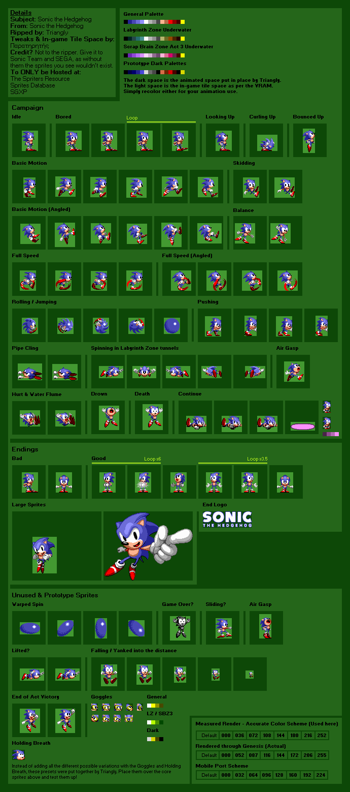 Sonic 1 Title Sprites