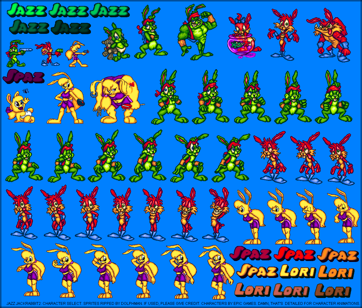 Jazz Jackrabbit 2 / The Secret Files - Character Select