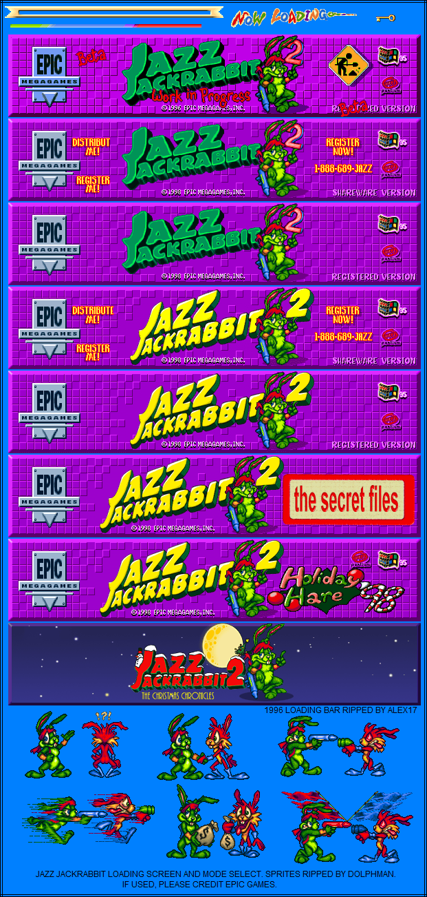 Jazz Jackrabbit 2 / The Secret Files - Loading Bar & Mode Select