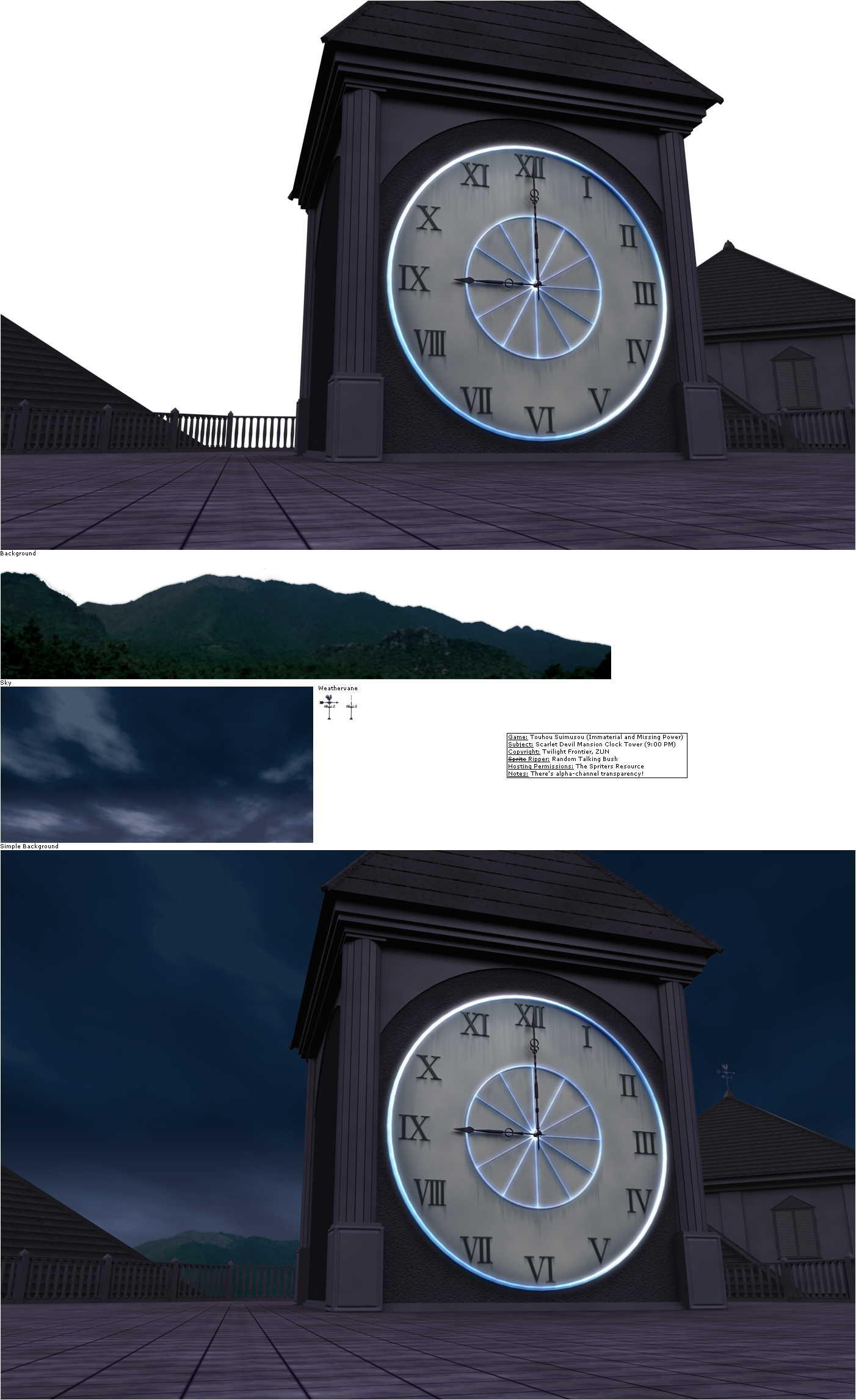 Scarlet Devil Mansion Clock Tower (9:00 PM)