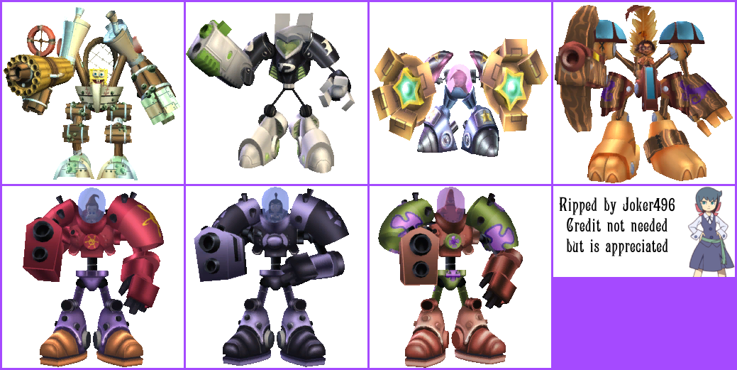 Nicktoons: Attack of The Toybots! - Mech Suit Renders