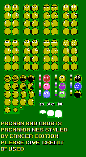 Pac-Man and Ghosts (Pac-Mania NES-style)