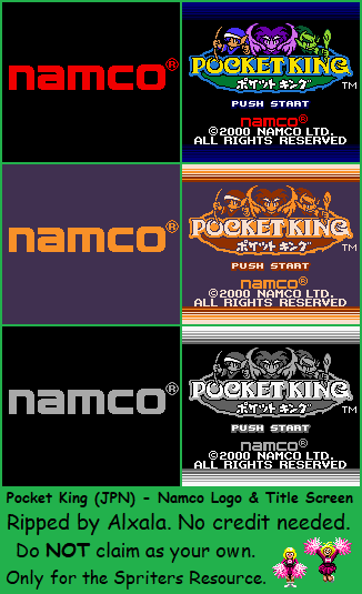 Pocket King (JPN) - Namco Logo & Title Screen