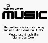Pocket Music - Game Boy Error Message