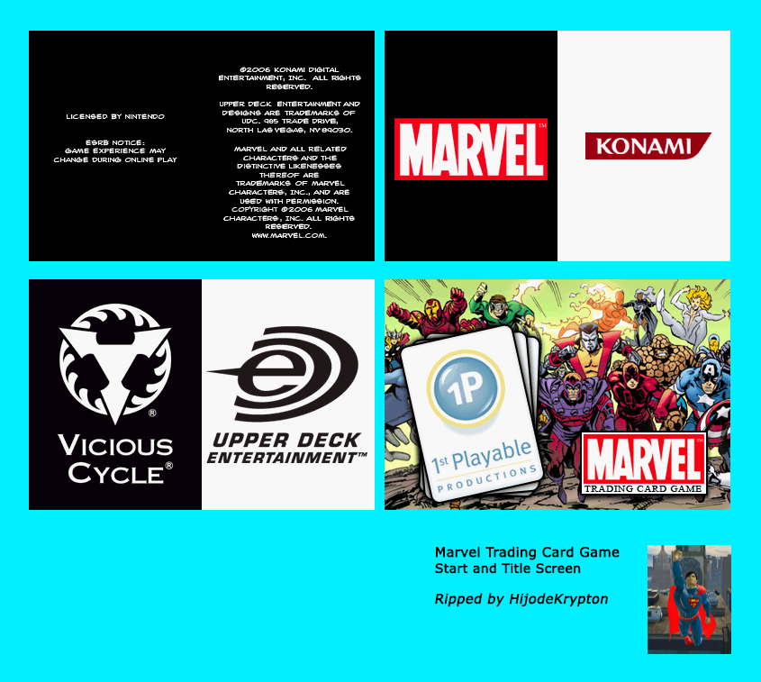 Marvel Trading Card Game - Start Screen