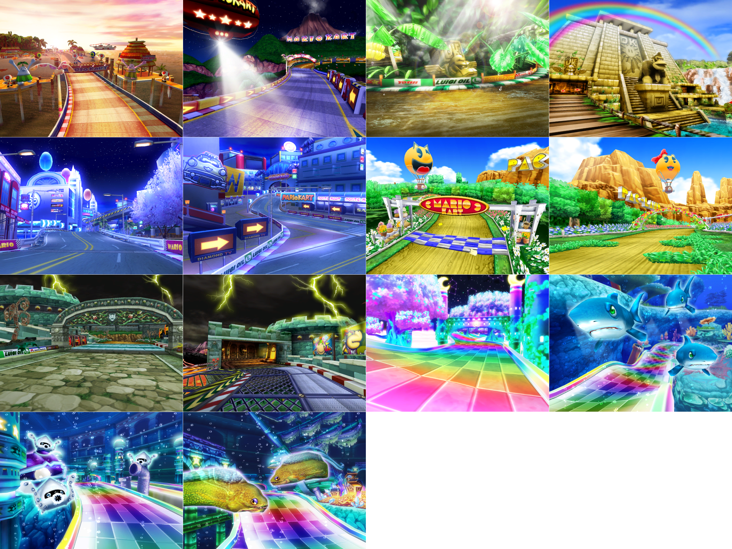 Mario Kart Arcade GP 2 - Course Backgrounds (SP Variants)