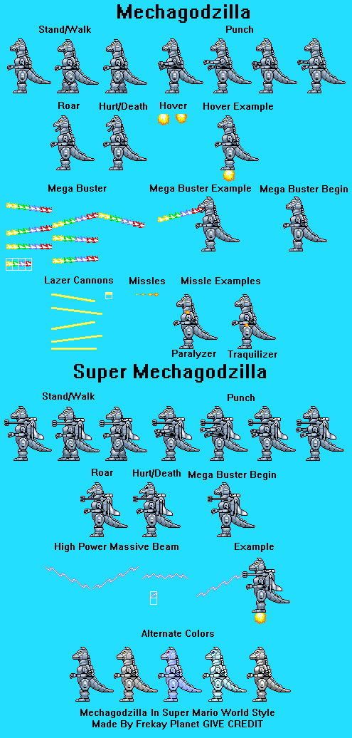 Godzilla Customs - Mechagodzilla (Heisei Era, Super Mario World-Style)