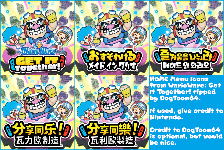 WarioWare: Get It Together! - HOME Menu Icons