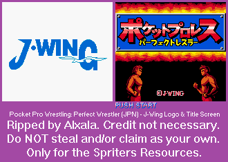 Pocket Pro Wrestling: Perfect Wrestler (JPN) - J-Wing Logo & Title Screen