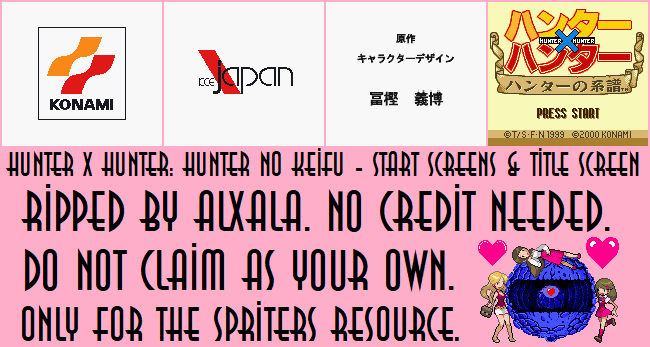 Hunter X Hunter: Hunter no Keifu (JPN) - Start Screens & Title Screen