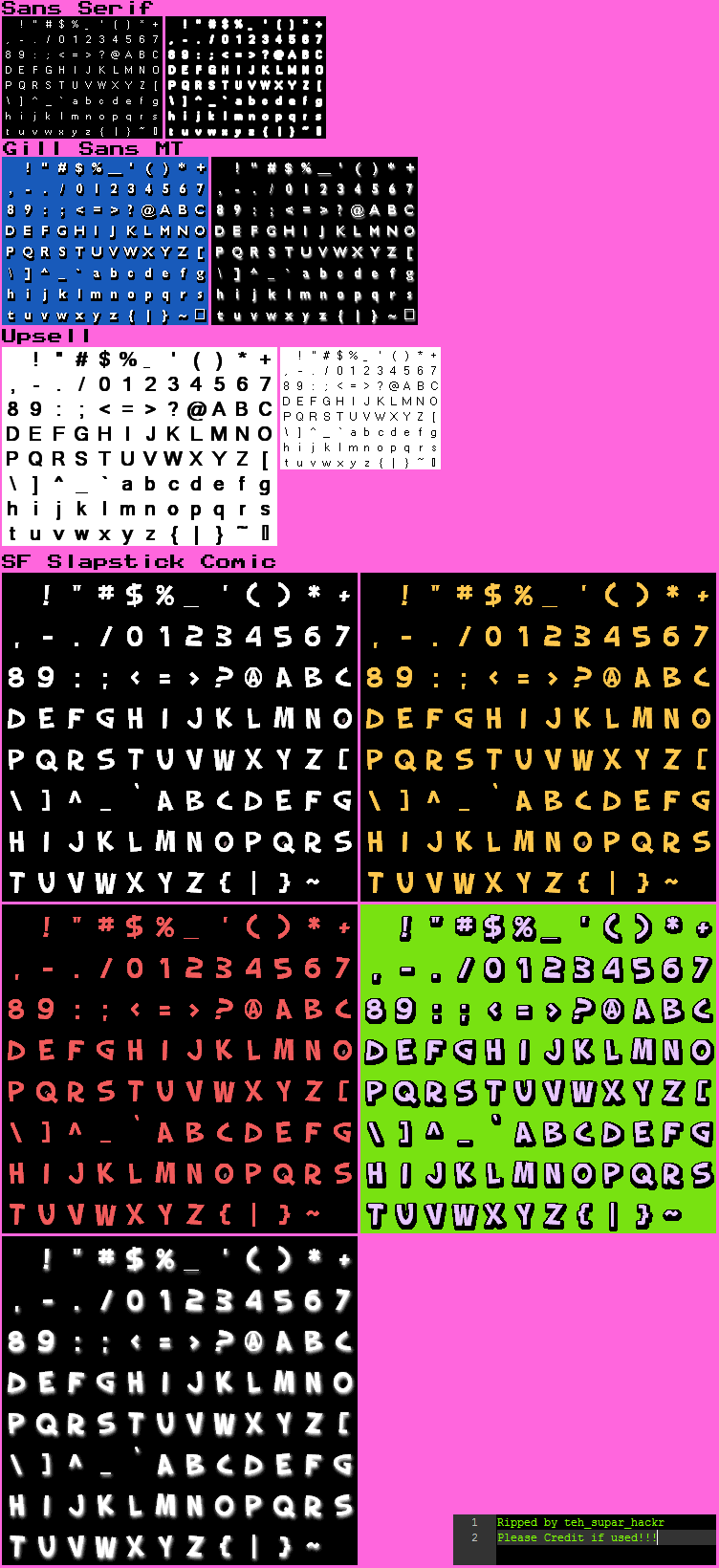 Super Granny - Fonts