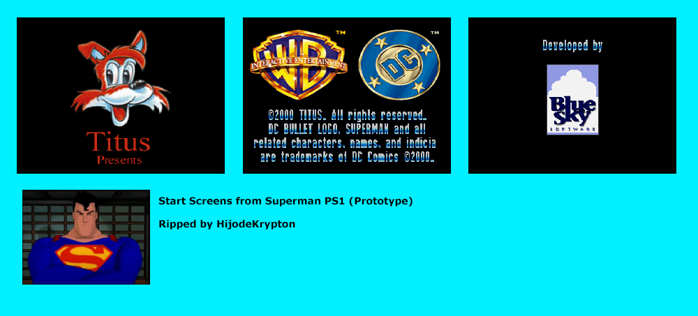 Superman (Prototype) - Start Screen