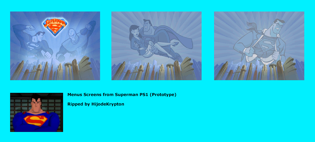 Superman (Prototype) - Menu Screens