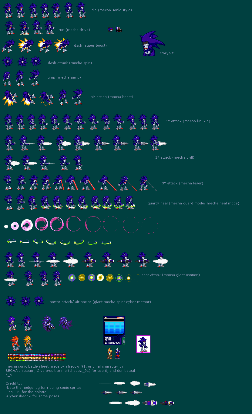 Custom / Edited - Sonic the Hedgehog Customs - Metal Sonic (Sonic  Battle-Style) - The Spriters Resource