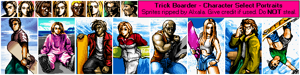 Trick Boarder - Character Select Portraits