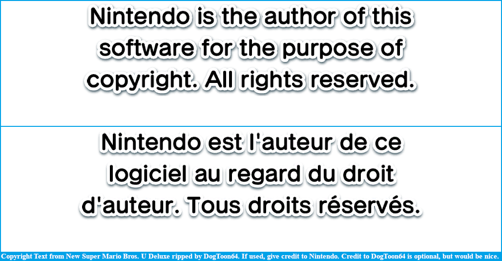 New Super Mario Bros. U Deluxe - Copyright Text