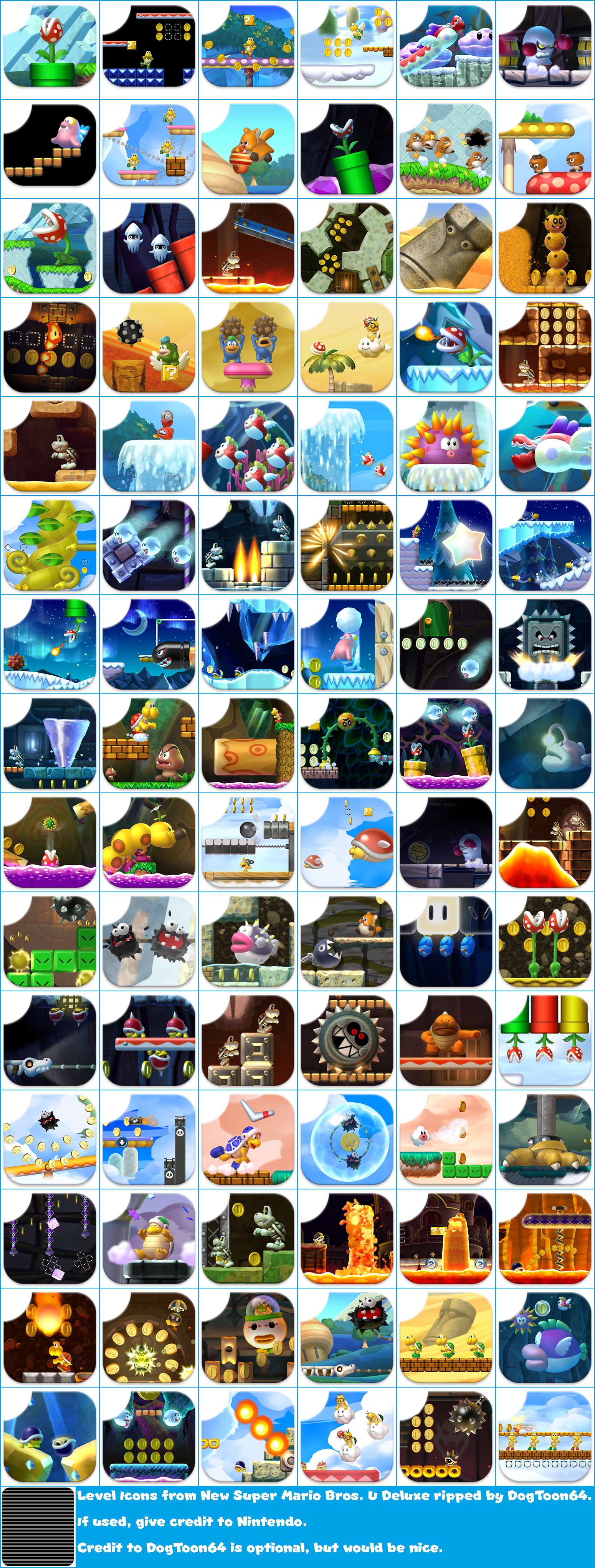 New Super Mario Bros. U Deluxe - Level Icons