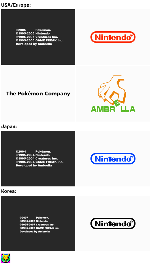 Pokémon Dash - Company Logos & Home Menu Icon