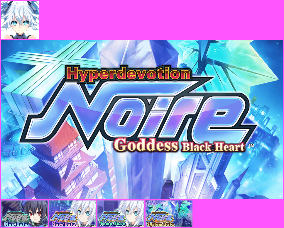 Hyperdevotion Noire: Goddess Black Heart - Home Menu Icon, Banner & Save Icons
