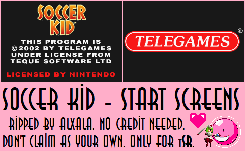 Soccer Kid - Start Screens