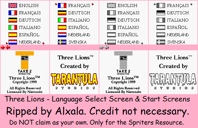 Language Select Screen & Start Screens