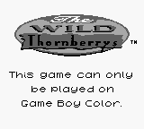 The Wild Thornberrys: Rambler - Game Boy Error Message