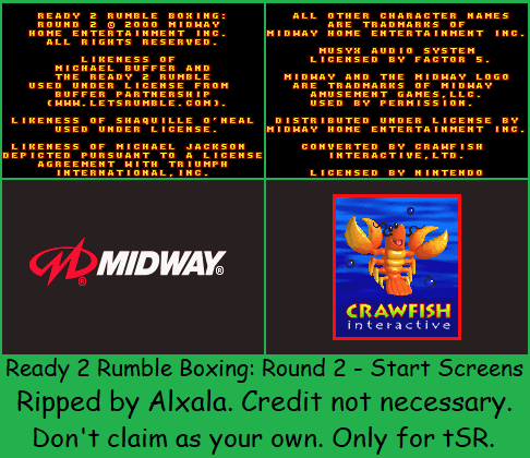 Ready 2 Rumble Boxing: Round 2 - Start Screens