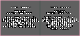 Tiny Toon Adventures: Buster Saves the Day - Game Boy Error Message