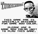 Thunderbirds - Game Boy Error Message