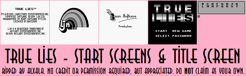 True Lies - Start Screens & Title Screen