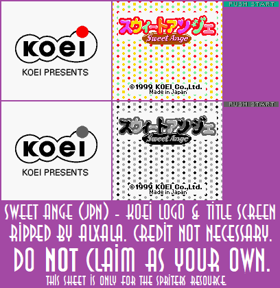 Sweet Ange (JPN) - KOEI Logo & Title Screen