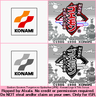 Ganbare Goemon: Tengu-tou no Gyakushuu (JPN) - Konami Logo & Title Screen