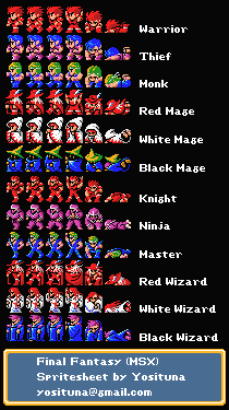 Final Fantasy - Party Battle Sprites