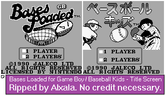 Bases Loaded for Game Boy / Baseball Kids - Title Screen